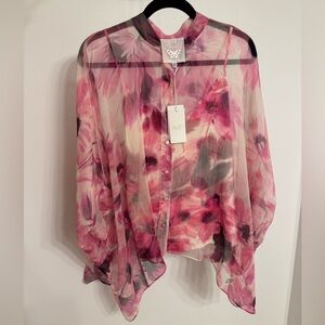 NWT Johnny Was Jade Katia Oversized Floral Blouse S/M Aurora (Read)